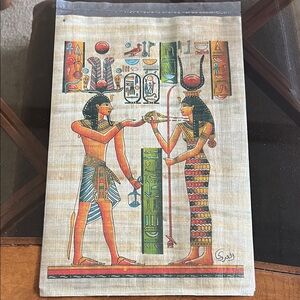 Egyptian Papyrus Wall Art - Colorful Tutankhamun Style Scene